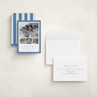 This is a wintermint holiday photo cards with standard by Alston Foster called favorite joys printing on recycled smooth signature in grand