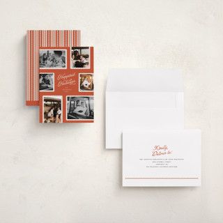 This is a cardinal holiday photo cards with standard by Pixel and Hank called patchwork printing on recycled smooth signature in grand