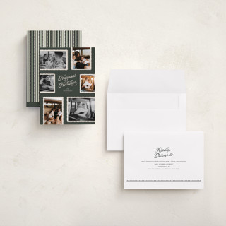 This is a mistletoe holiday photo cards with standard by Pixel and Hank called patchwork printing on recycled smooth signature in grand