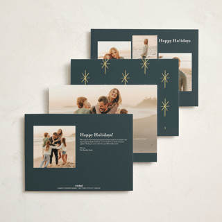 This is a midnight holiday photo cards with standard by Rebecca Durflinger called nativity printing on signature in grand