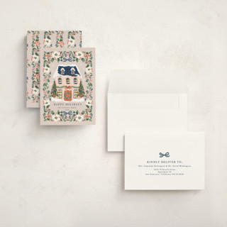 This is a winter rose holiday photo cards with standard by Petra Kern called little housey printing on signature in grand