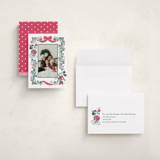 This is a fir holiday photo cards with standard by Jenna Holcomb called disney's retro mickey printing on signature in grand