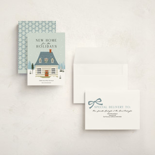 This is a mint holiday photo cards with standard by Sherley Ferreira called new home for the holidays! printing on signature in grand