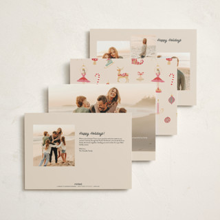 This is a champagne holiday photo cards with standard by Teju Reval called fun ornaments printing on signature in grand