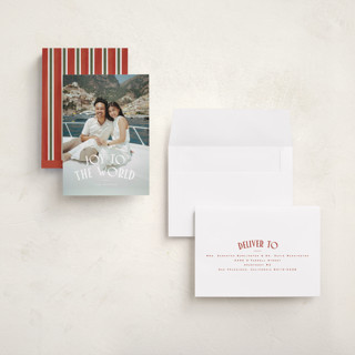 This is a blizzard holiday photo cards with standard by Wildfield Paper Co called capri printing on recycled smooth signature in grand