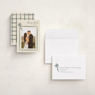 This is a pine holiday photo cards with standard by letterfix called holly sprig printing on signature in grand