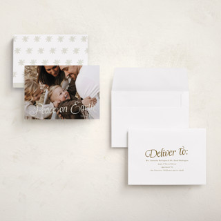 This is a cream holiday photo cards with standard by Blustery August called spruce printing on recycled smooth signature in grand