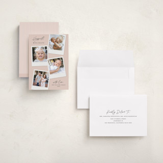 This is a blush holiday photo cards with standard by Kerry Doyle called instant elegance printing on recycled smooth signature in grand