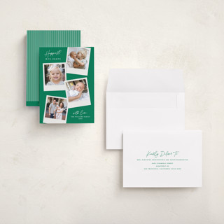 This is a emerald holiday photo cards with standard by Kerry Doyle called instant elegance printing on recycled smooth signature in grand