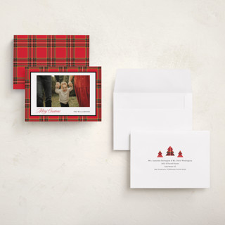 This is a cardinal holiday photo cards with standard by Cindy Reynolds called navy baby printing on recycled smooth signature in grand