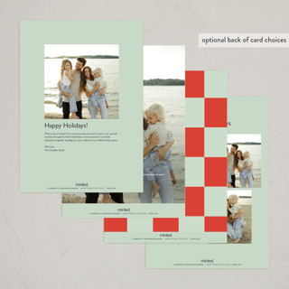 This is a mint holiday photo cards with standard by Alicia Schultz called the merriest bunch printing on recycled smooth signature in grand