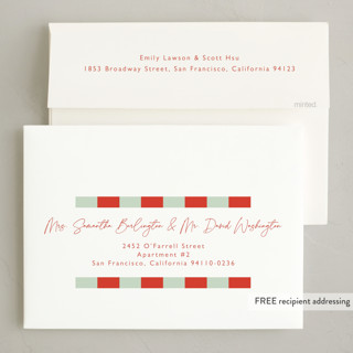 This is a mint holiday photo cards with standard by Alicia Schultz called the merriest bunch printing on recycled smooth signature in grand