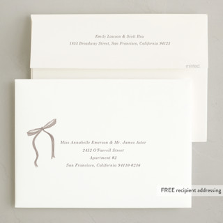 This is a vanilla holiday photo cards with standard by Baumbirdy called bells and bows printing on signature in grand