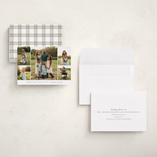 This is a snow holiday photo cards with standard by Angela Garrick called blessed five printing on signature in grand