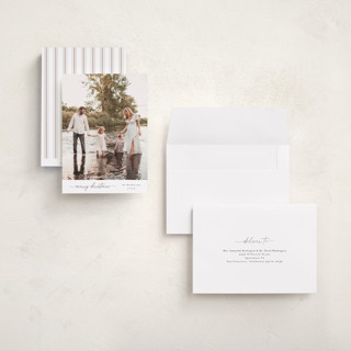 This is a snow holiday photo cards with standard by Christy Hy Lee called modernist printing on signature in grand