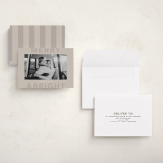 This is a sand holiday photo cards with standard by Kelly Watkins called festive printing on signature in grand