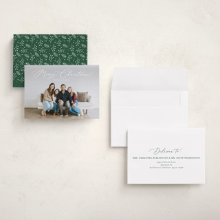 This is a frost holiday photo cards with standard by Erica Krystek called charming script printing on recycled smooth signature in grand