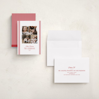 This is a candy cane holiday photo cards with standard by Corinne Malesic called new classic printing on recycled smooth signature in grand