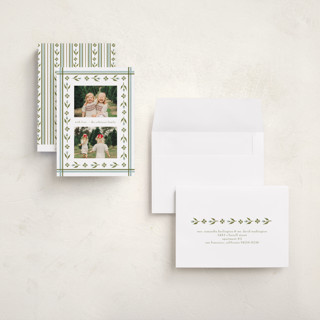 This is a glacier holiday photo cards with standard by Elsa Duncan called little floral border printing on recycled smooth signature in grand