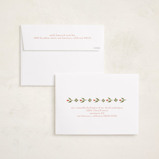 This is a rosy holiday photo cards with standard by Elsa Duncan called little floral border printing on recycled smooth signature in grand