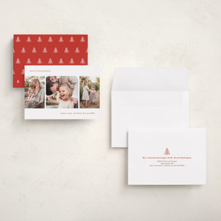 This is a marshmallow holiday photo cards with standard by Mary Kay Garttmeier called merry little moments printing on signature in grand