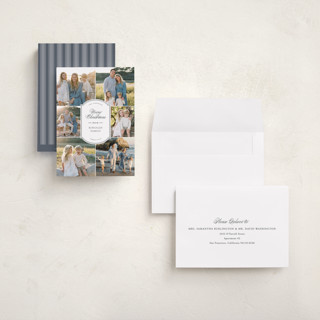 This is a night sky holiday photo cards with standard by Ekko Studio called elegant emblem printing on signature in grand