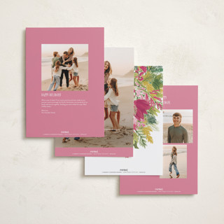 This is a vintage rose holiday photo cards with standard by Shiny Penny Studio called tropical pines frame printing on recycled smooth signature in grand