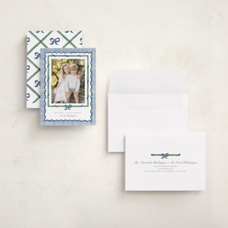 This is a blue jay holiday photo cards with standard by Creo Study called christmas maximalism printing on signature in grand