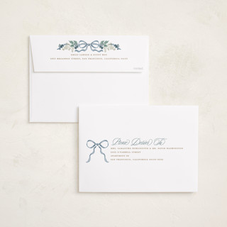 This is a blueberry holiday photo cards with standard by Jackie Crawford called watercolor bow garland printing on recycled smooth signature in grand