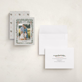 This is a snowberry holiday photo cards with standard by Angel Walker called merriest botanicals printing on signature in grand