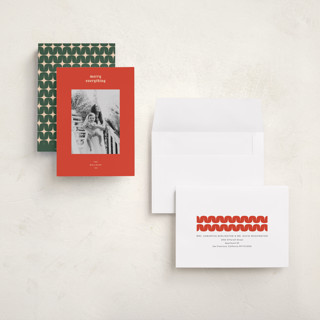 This is a persimmon holiday photo cards with standard by Carrie Moradi called hued mat printing on signature in grand