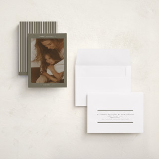 This is a sage holiday photo cards with standard by Nicole Walsh called harlow printing on signature in grand