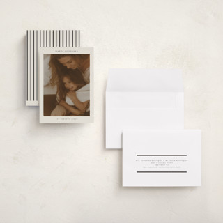 This is a vanilla holiday photo cards with standard by Nicole Walsh called harlow printing on recycled smooth signature in grand