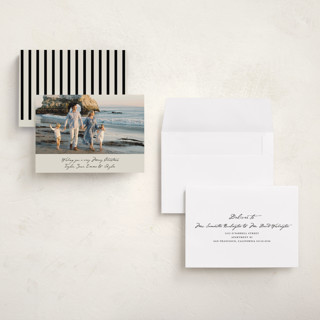 This is a ivory holiday photo cards with standard by Cass Loh called written wish printing on signature in grand