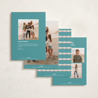 This is a deep sea holiday photo cards with standard by Megan Davis called saltillo printing on recycled smooth signature in grand