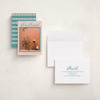 This is a deep sea holiday photo cards with standard by Megan Davis called saltillo printing on recycled smooth signature in grand