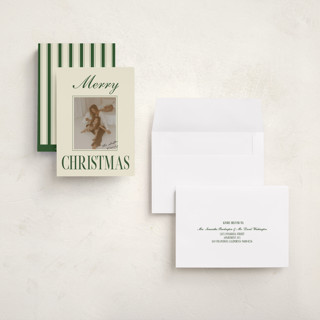 This is a juniper holiday photo cards with standard by Helena Vitto called a classic christmas printing on signature in grand