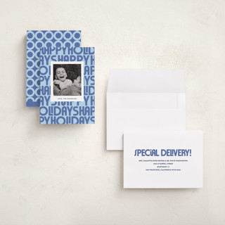 This is a bluebell holiday photo cards with standard by Up Up Creative called letters printing on recycled smooth signature in grand