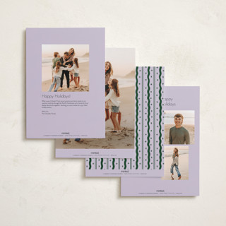 This is a sugar plum holiday photo cards with standard by Lauren Jopling called squiggle and stars printing on recycled smooth signature in grand