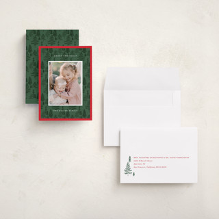 This is a pine holiday photo cards with standard by Amy Kross called durham printing on recycled smooth signature in grand