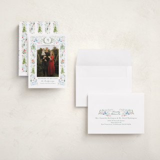 This is a wreath holiday photo cards with standard by Petra Kern called wonders of nature printing on signature in grand