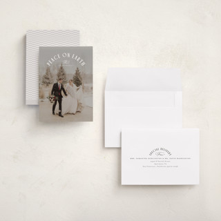 This is a snow holiday photo cards with standard by Everett Paper Goods called joy around printing on recycled smooth signature in grand