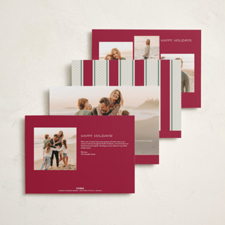 This is a stocking holiday photo cards with standard by Robert and Stella called polka dot frame printing on recycled smooth signature in grand