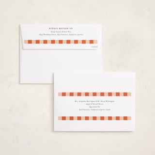 This is a tangerine holiday photo cards with standard by Jackie Crawford called fun border checkers printing on recycled smooth signature in grand