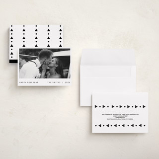 This is a tuxedo holiday photo cards with standard by Brook Metts called simple & sweet new year printing on recycled smooth signature in grand