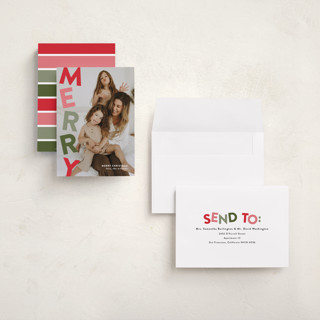 This is a gumdrop holiday photo cards with standard by Olivia Williams called stacked printing on recycled smooth signature in grand
