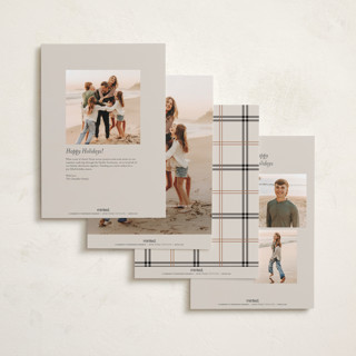 This is a vanilla holiday photo cards with standard by Cindy Reynolds called window pane printing on recycled smooth signature in grand