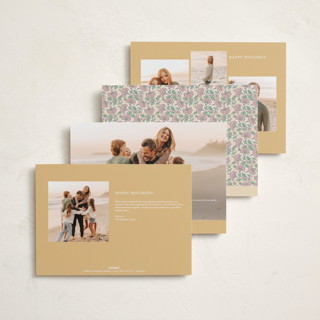 This is a forest holiday photo cards with standard by Creo Study called floral block print printing on recycled smooth signature in grand