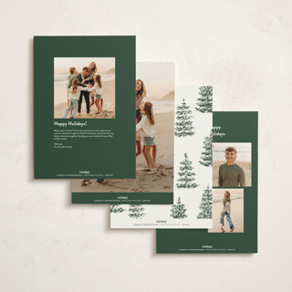 This is a snow holiday photo cards with standard by Angela Garrick called festive forest printing on signature in grand