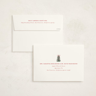 This is a snow holiday photo cards with standard by Angela Garrick called festive forest printing on signature in grand